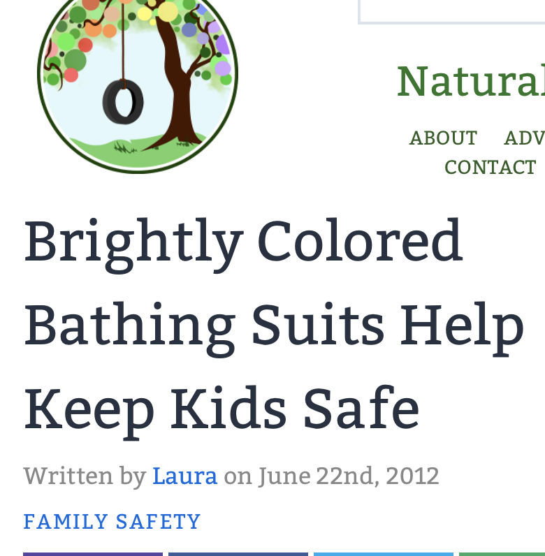 Brightly Colored Bathing Suits Help Keep Kids Safe